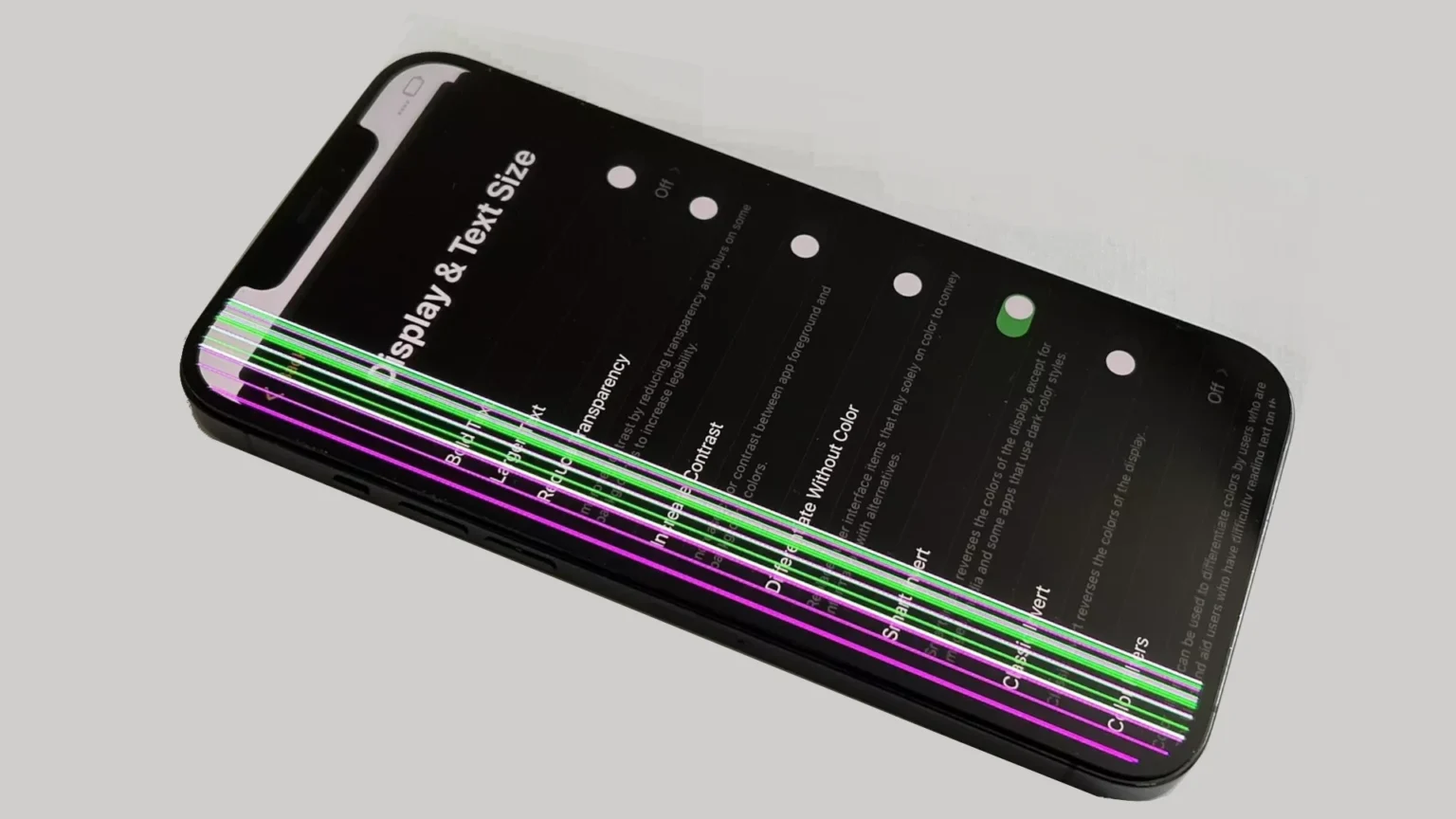 horizontal vertical colourful lines on iphone 6 screen​